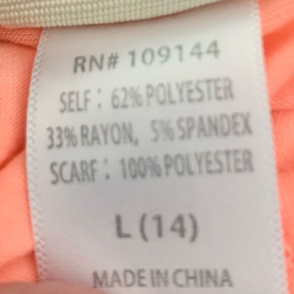 Lily  Bleu Orange Mermaid Graphic Tank Top & Tie Dye Scarf Size Large 14 - Picture 10 of 10